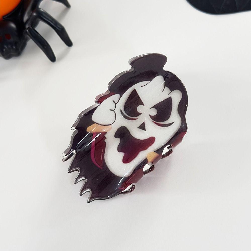Ghost Halloween Themed Gripper Acrylic Skeleton Shark Clip Fashion Halloween Hair Claw Girls