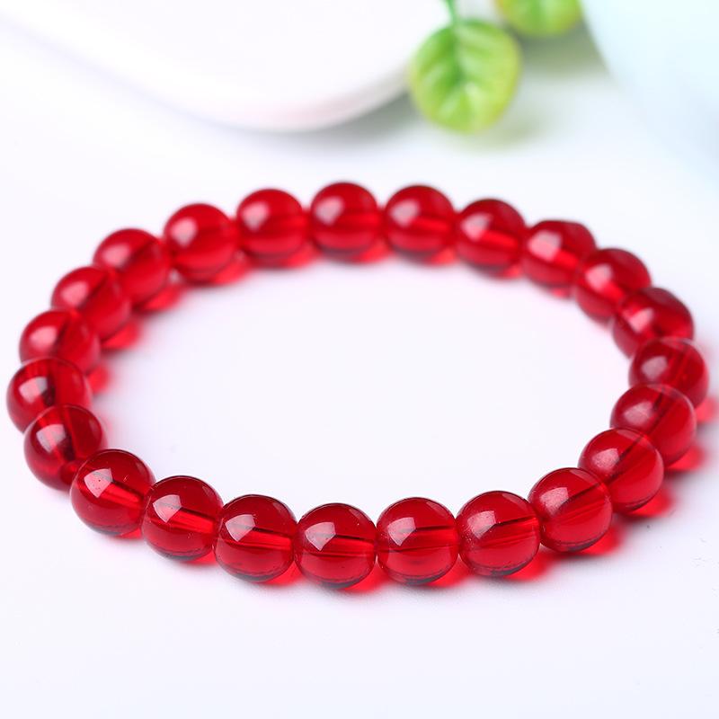 Artificial Crystal Bracelet, Single-loop Glass Pendant Bracelet, Elastic String Bracelet