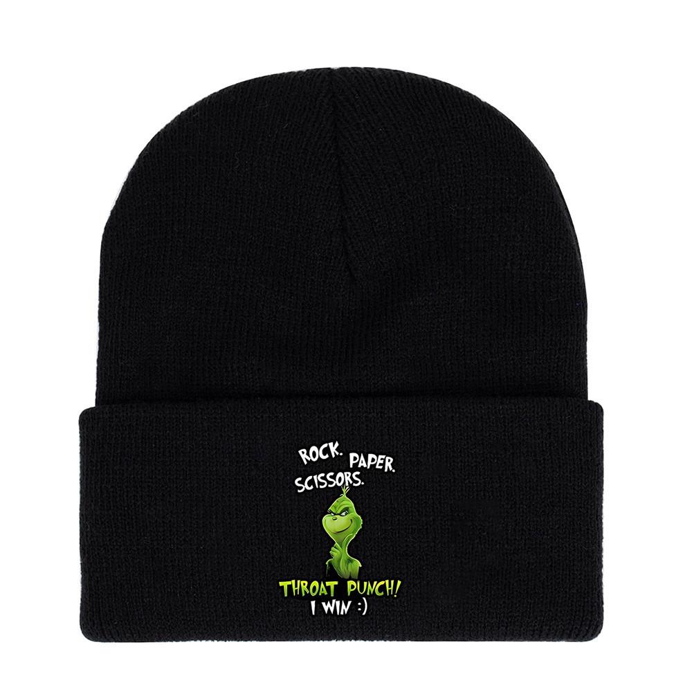 The Grinch Print Knit Hat With Earmuff Protection For Winter Warmth And Unisex Use