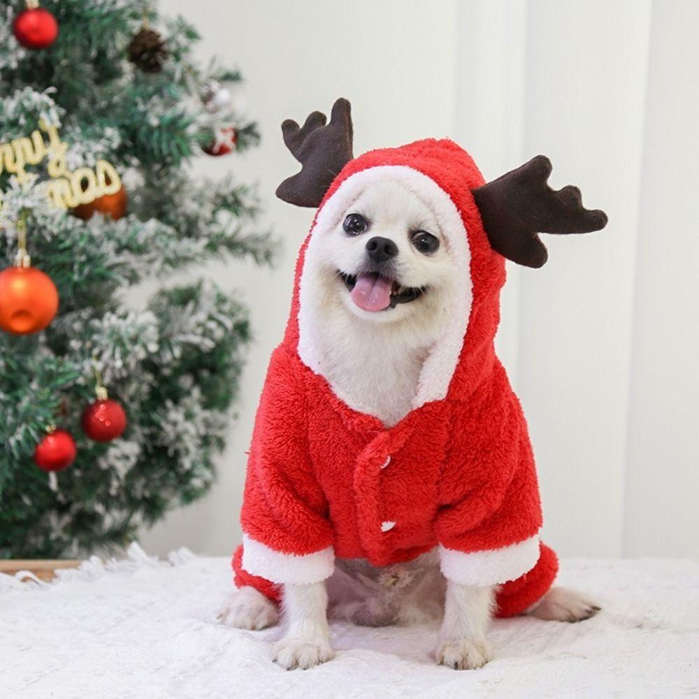 Thicken Christmas Dog Costume Warm Cat Jumpsuits Pet Supplies Dog Sweatshirt  Pet Show