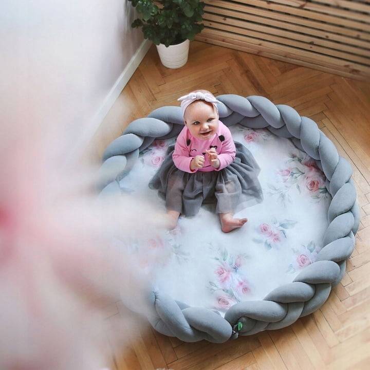 Lulando Plaid Play Mat Grey