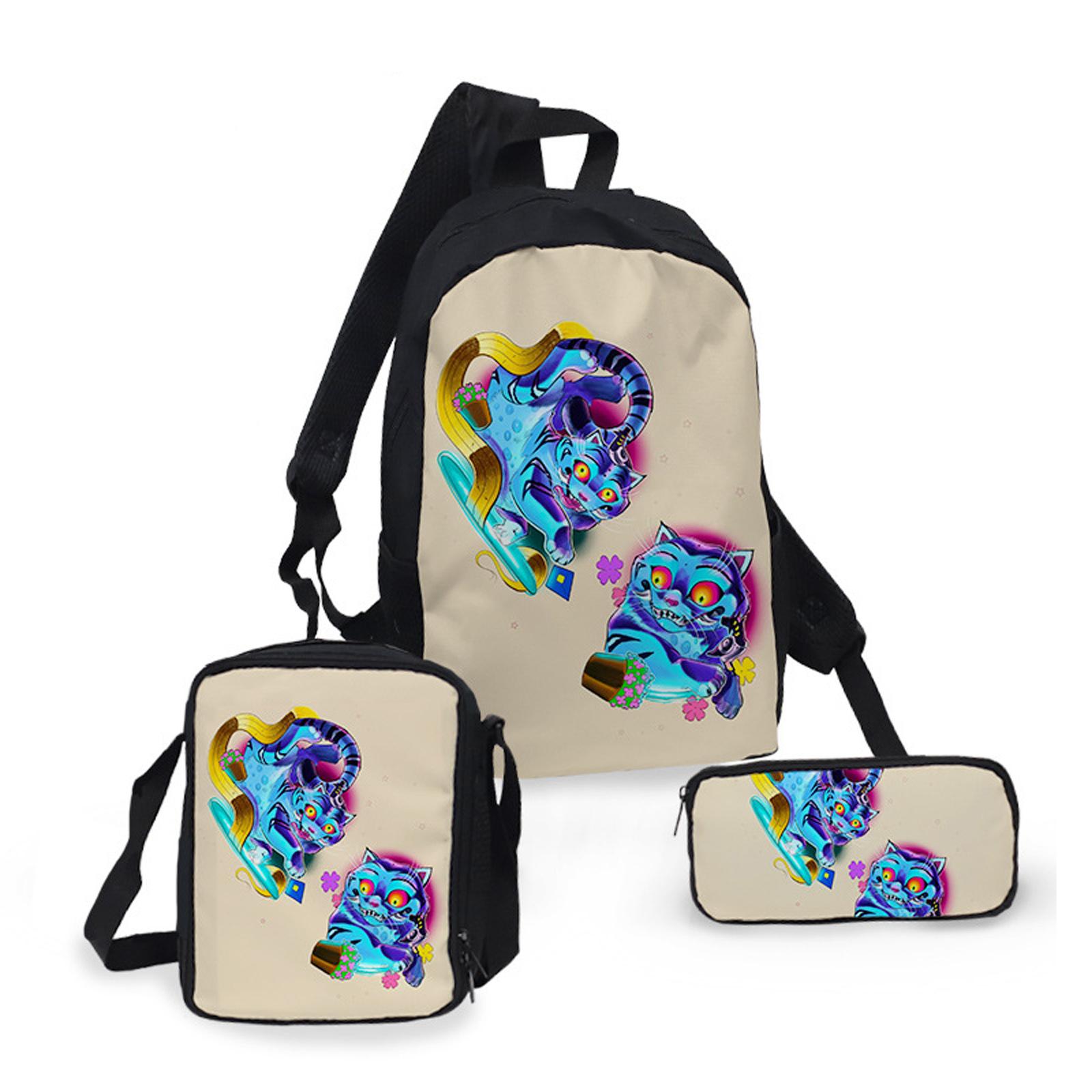 

Girls Backpack College Style Large Capacity Lightweight Travel Backpack Bag Three-Piece Set One Size