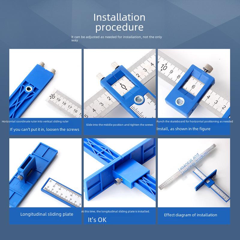 Localizator Multifuncțional cu Mâner pentru Găurit Lemn pentru Dulapuri și Garderobe
