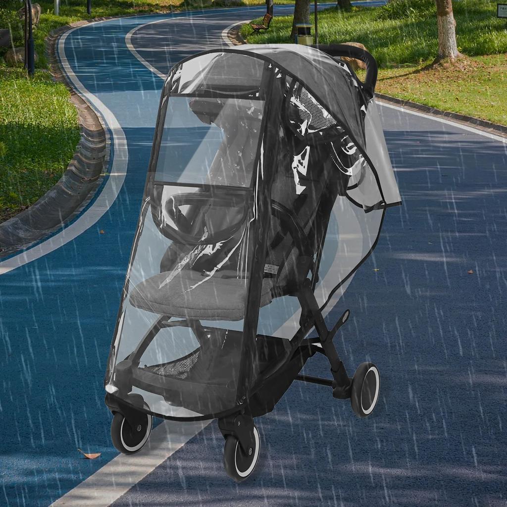New EVA Stroller Rain Cover Dust Proof Double Zipper Closure Infant Car Rain Cover Breathable Windproof Coverfor Outdoor Travel
