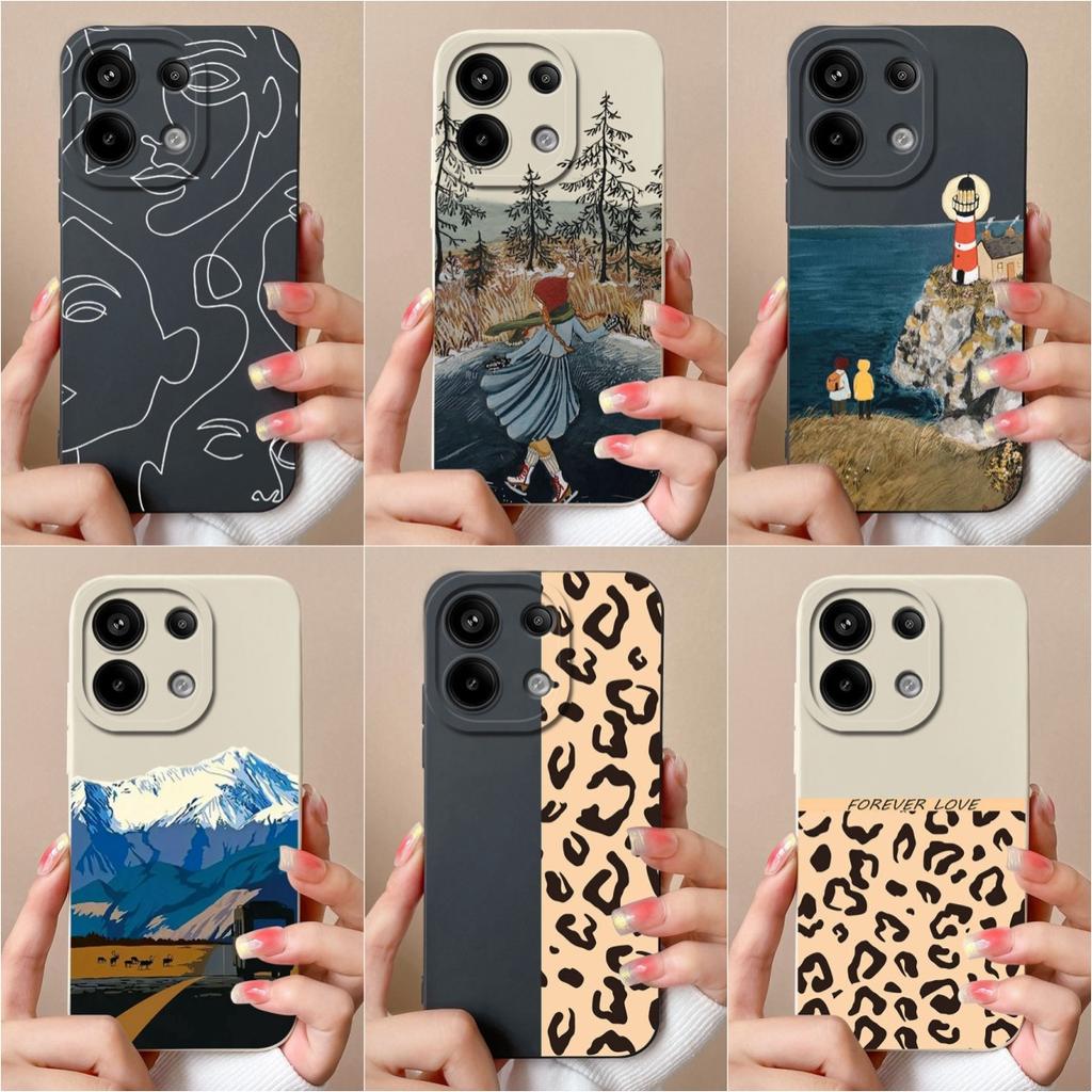 Phone Cases For Xiaomi Redmi Turbo 3 13 A3 Note 13R 5G 13 Pro Bumper Fashion Leopard Print Cover High Quality Soft Silicone Shockproof Shell For Redmi
