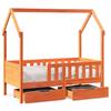Kids Bed with Drawers 70x140 cm Solid Pine Wood