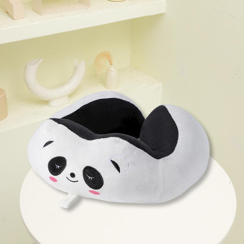 Cute Cartoon Neck Pillow for Travel - U-Shaped Cervical Support for Airplane & Train Nap