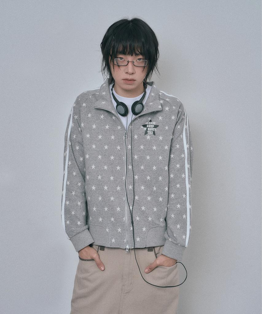 MOO Star Sweat Track Zip-Up - Grey