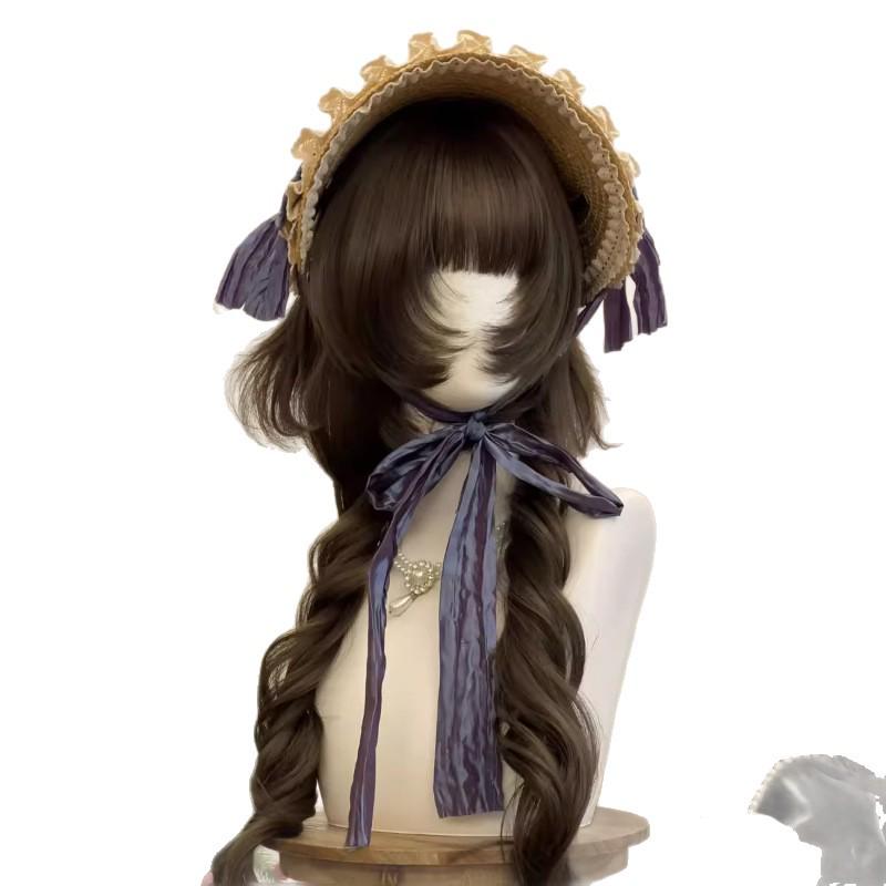 Connie Wigs Women's Vintage Jellyfish Cut Long Curly Hair - Sweet Lolita Style with Face-Slimming Roman Curls