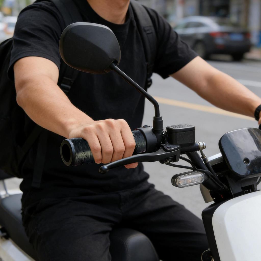 Silicone Motorcycle Grips 2-Pack Non-Slip & Shock Absorbing Handlebar Grip Covers Comfort Upgrade for Mountain Scooter Biking