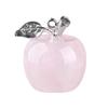 DIY Necklace Pendant Fruit Shape Natural Faux Crystal Pendant with Electroplated Silver Leaf Buckle 20mm Mini Ornament