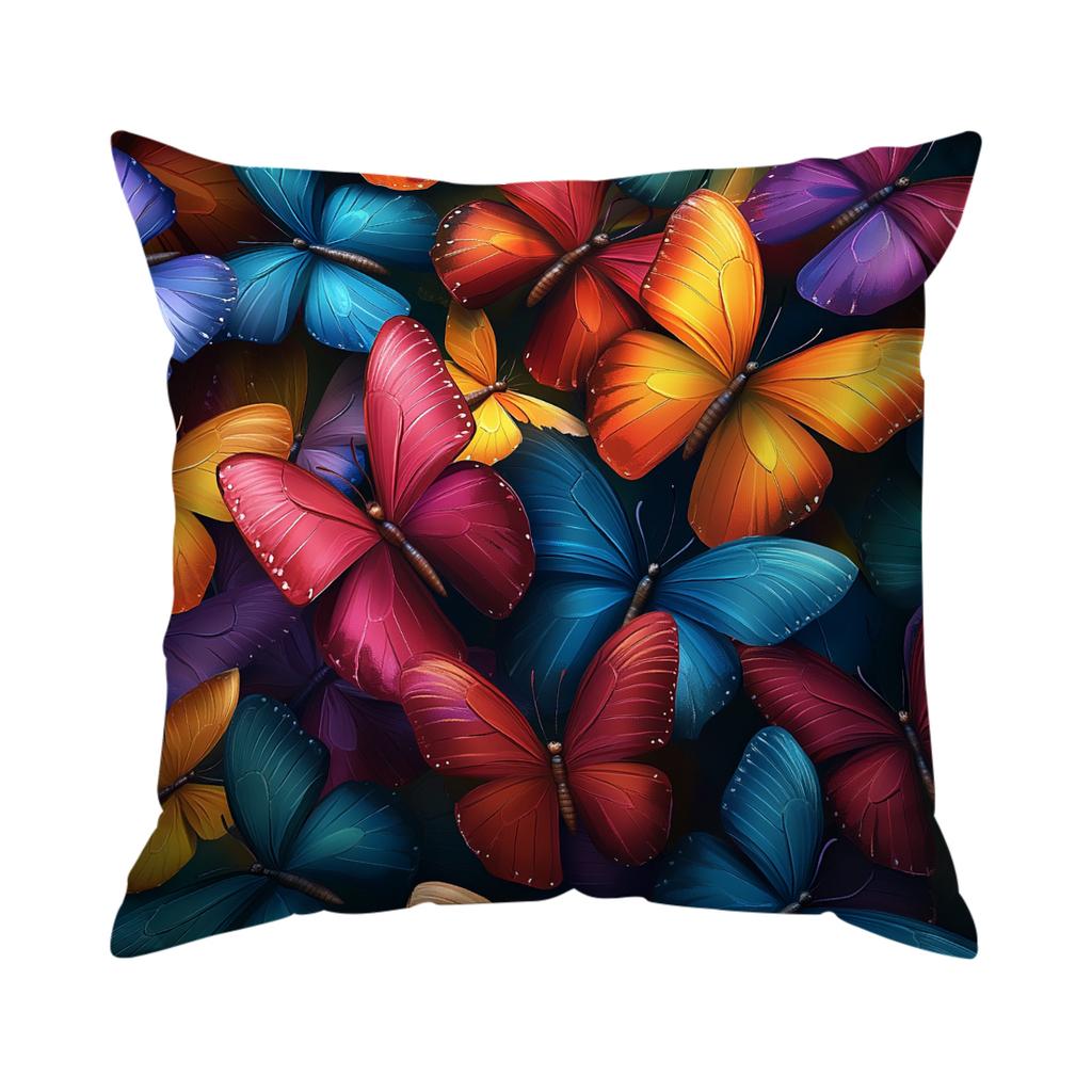 Color Series Butterfly Flowers and Leaves Pillowcase Pillow Covers Throw Pillows Decorative Cushion Cases for Home Car Sofa