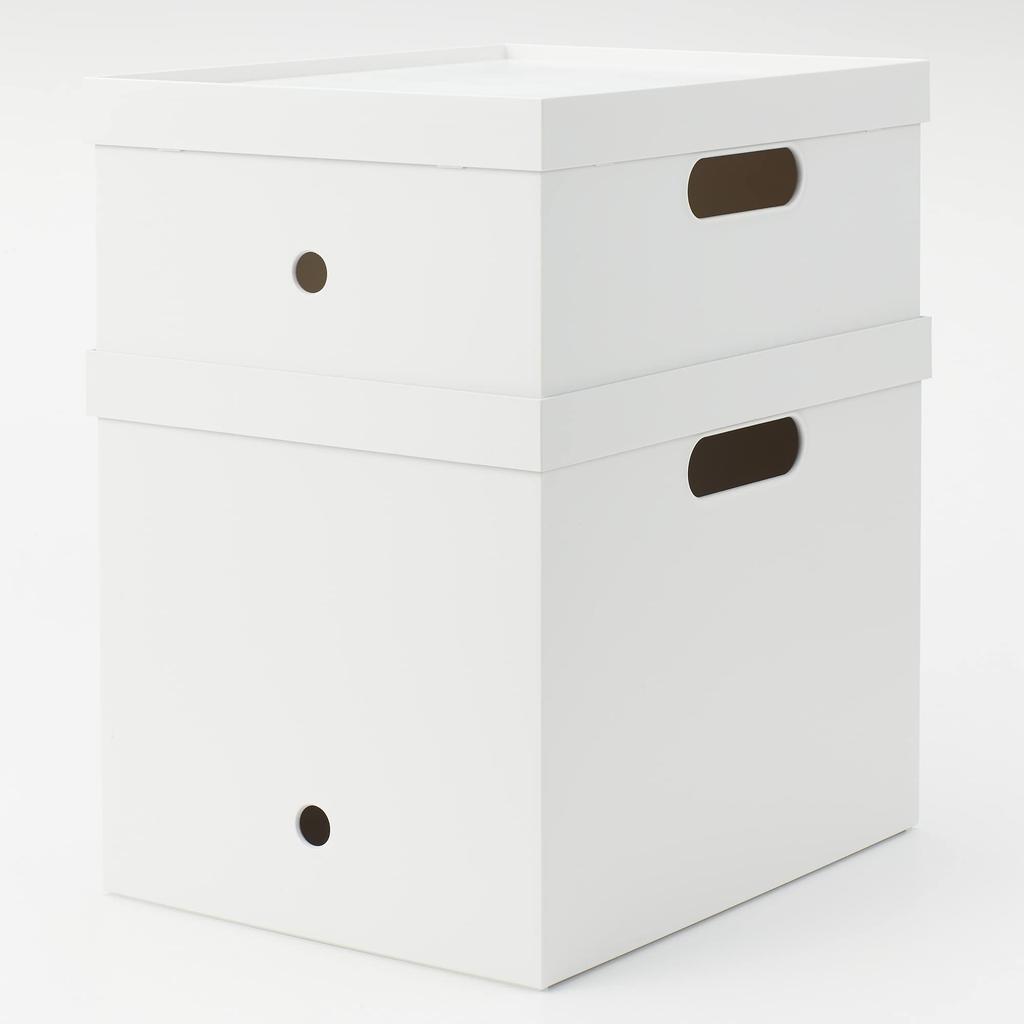 MUJI Polypropylene File Box A4 White 25cm W x 32cm D x 24cm 44902875 Standard, Size, Gray, Approx. H,