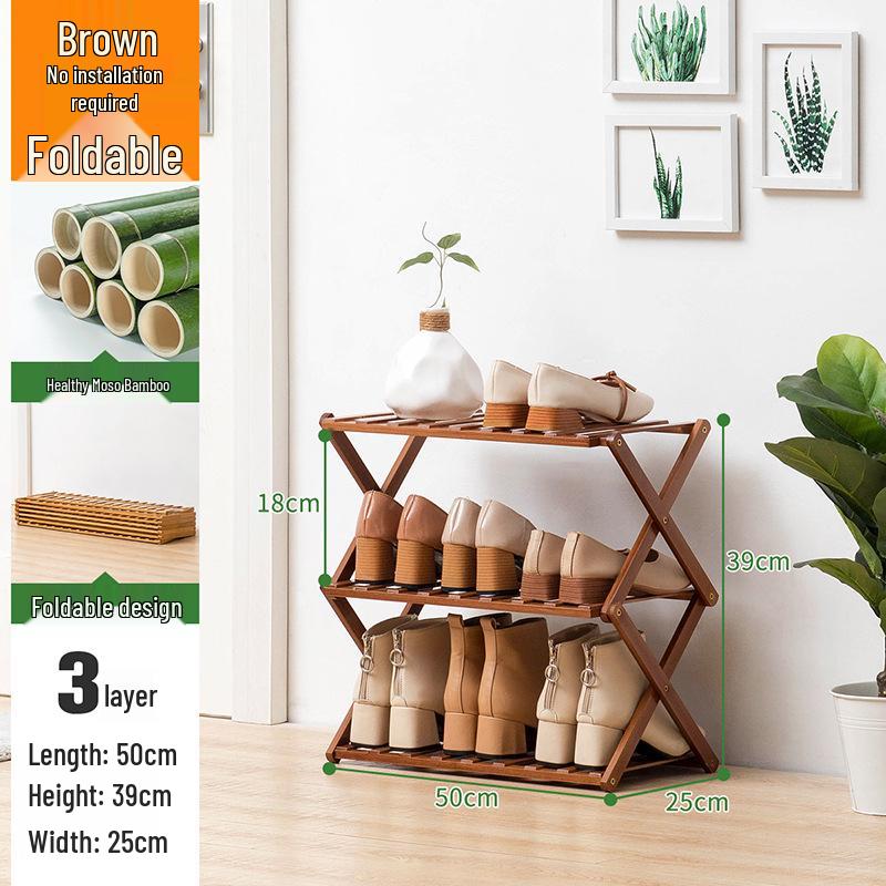 Compact Wooden Shoe Storage Rack: Multi-Layer, Dustproof Shoe Cabinet for Dorm or Entryway