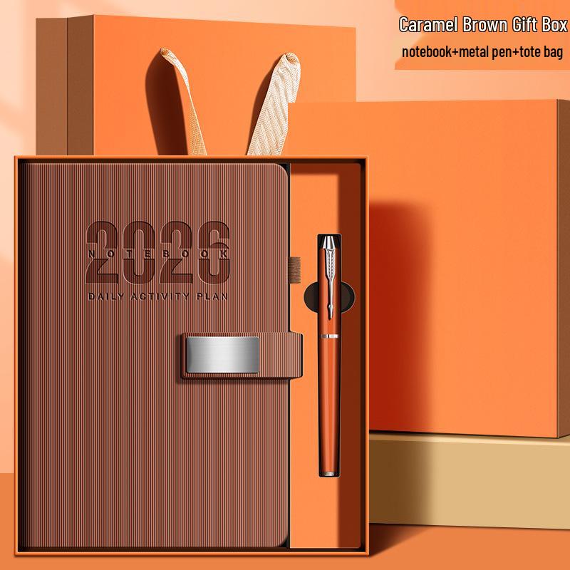 Custom 2026 365-Day Agenda Notebook: Nameplate Buckle with Time Management & Self-Discipline Check-In Features