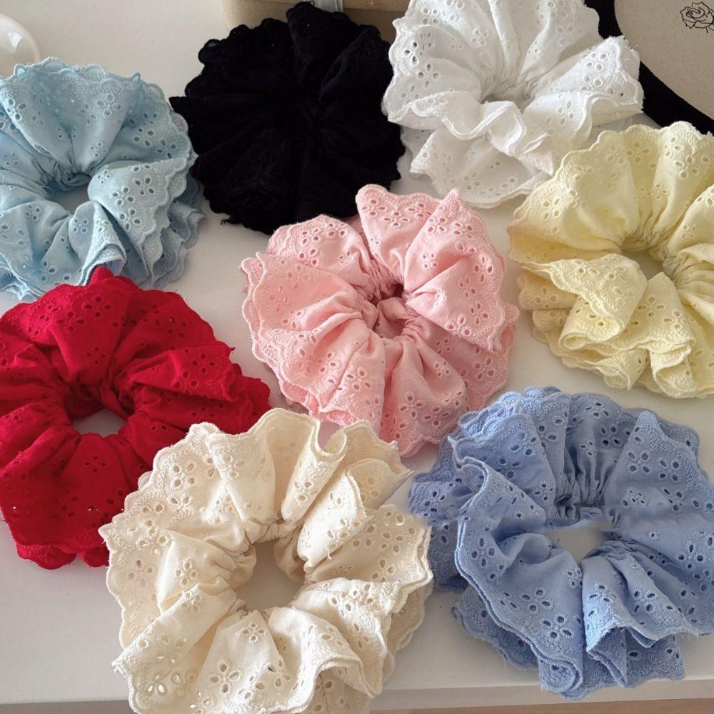 Flower Shape Ballet Style Lace Scrunchies Hair Tie Exaggerated Hair Rope Elastic Hair Bands  Party