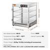3-Tier Commercial Food Warmer Display Countertop Pizza Cabinet with Light