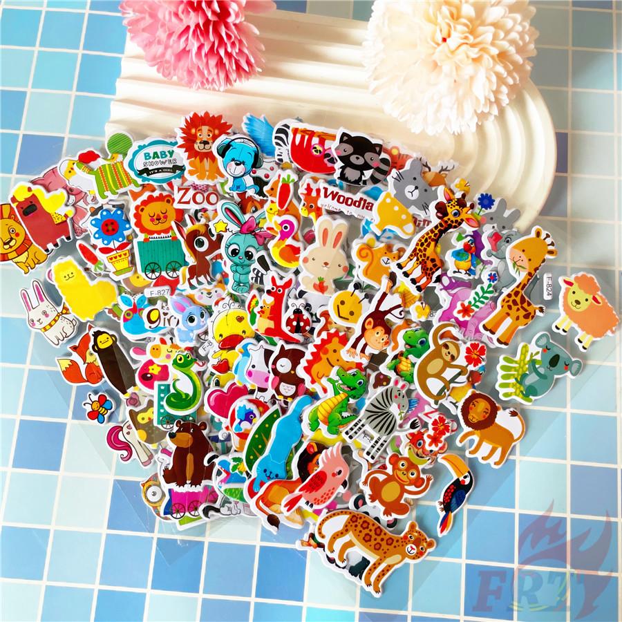 12Sheets/set Zoo Animals  Rewards Sticker Puffy Bubble Toys Stickers