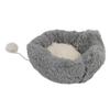 Cat Bed 2 Section Design Anti Slip Bottom Soft Comfortable Keep Warm Grey Plush Kennel for Home Pet Shop L