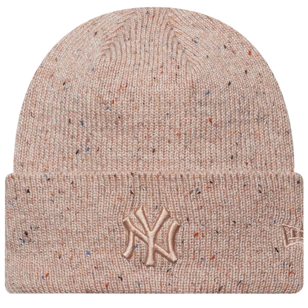 New Era Wmns Glitter Beanie New York Yankees Hat, Womens Beige Cap