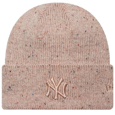 Wmns Glitter Beanie New York Yankees Hat, Womens Beige Cap