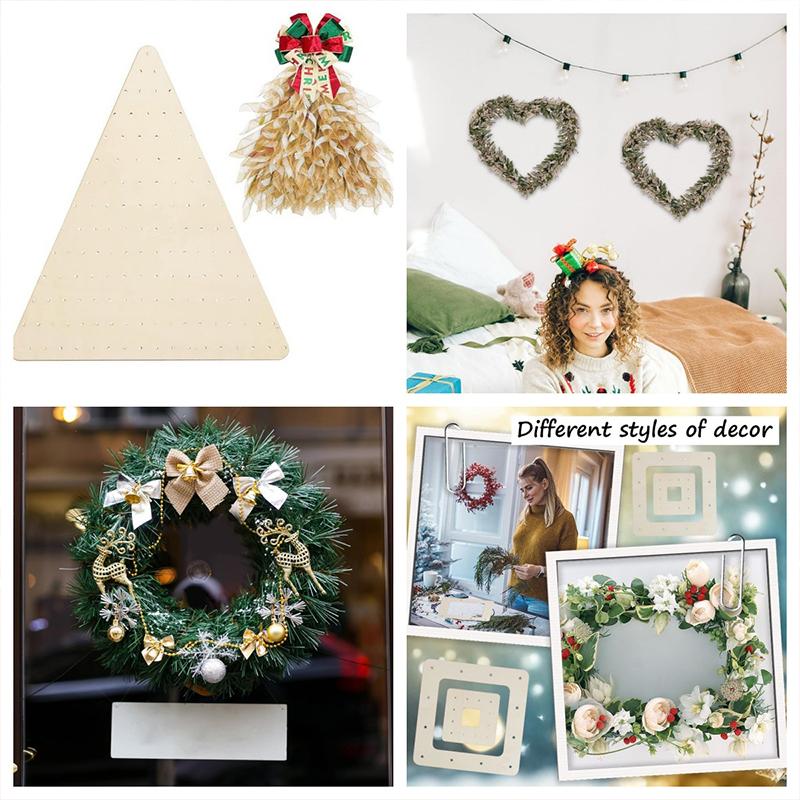 1PC Wood Wreath Boards Party Square Christmas Triangular Wedding Circle Home Decor Multiple Options Available