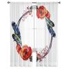 Wreath With Feathers In Boho Style Tulle Curtains For Living Room Decoration Modern Veil Chiffon Curtains Bedroom Sheer Voile