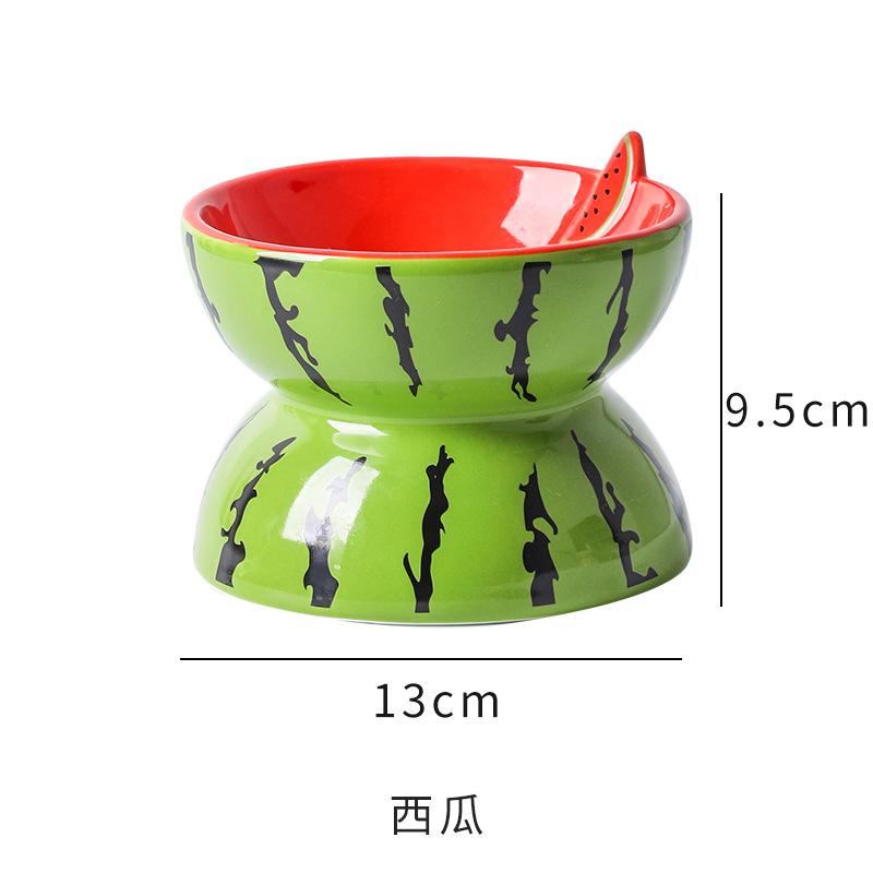 Cat Bowl Ceramic Cat Food Basin Cervical Protection Slanted Mouth Pet Supplies High Footed Bowl Cat Food Basin Dog and Cat Bowl