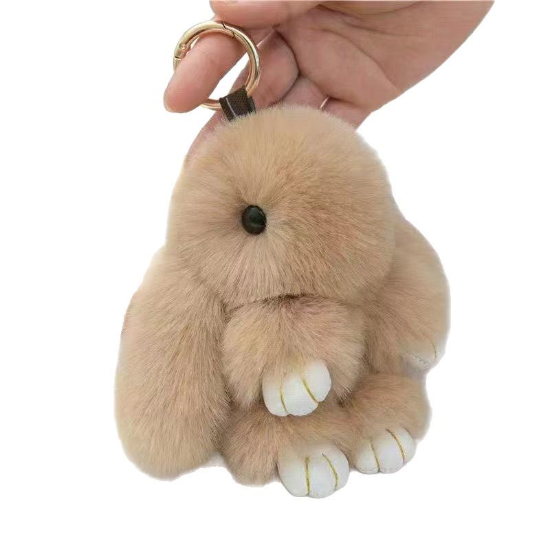 Plush Rabbit Fur Keychain: Cute Rabbit Ornament & Phone Charm