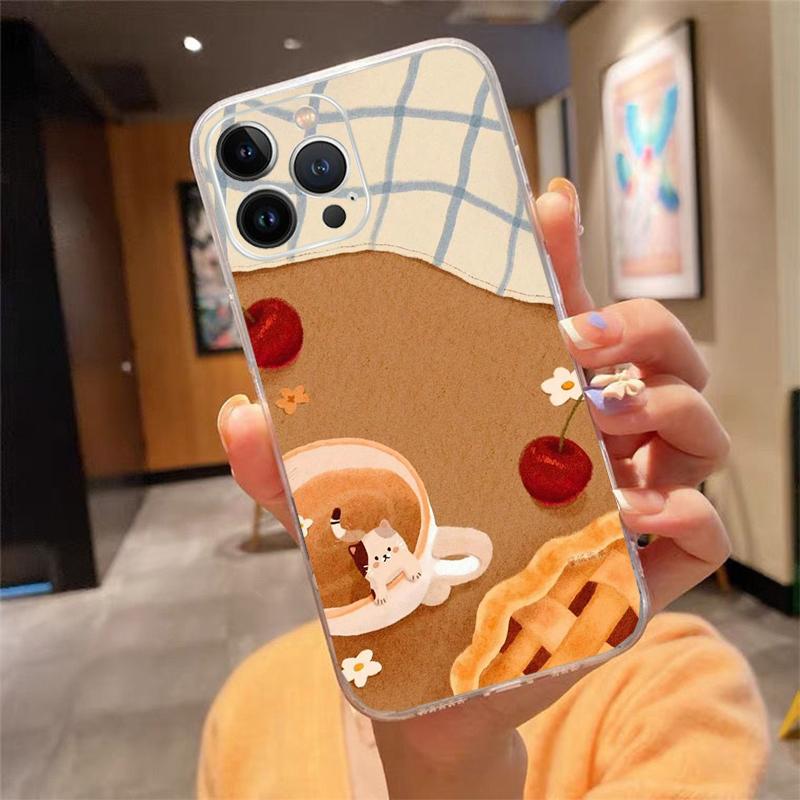 Phone Case For Iphone 17ProMax 17 Pro Air 16 15 14 13 Pro Max 16 15 14 13 Pro 15Plus Strawberry Fruit Cat