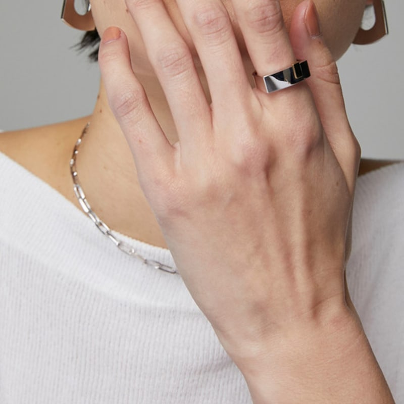Reve [Silver 925] Gold Marked Clip Ring