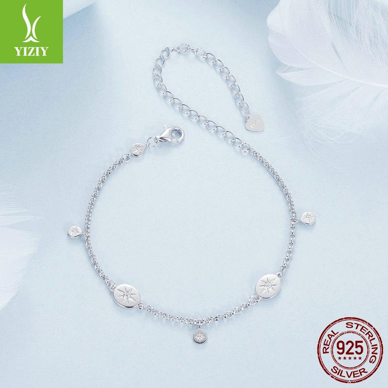 Stříbrný náramek Ziyun S925 Sterling s hvězdou a střapcem: Unisex, Stylové a Trendy Šperky