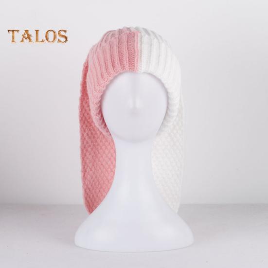 Зимняя вязаная шапка с длинным декором в виде заячьих ушей — фото 3