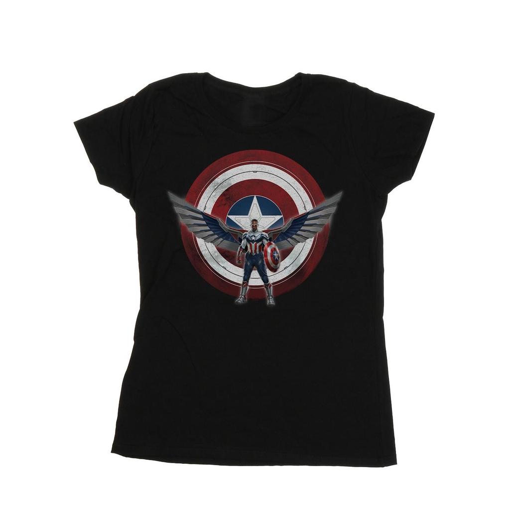Marvel Womens/Ladies Falcon And The Winter Soldier Captain America Shield Pose Cotton T-Shirt