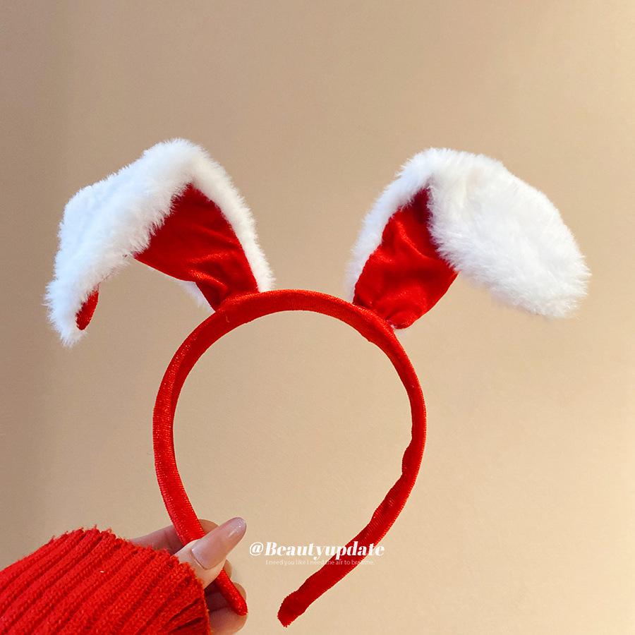 Vánoční vločkovaná čelenka s králičími ušima: Slavnostní a všestranný vlasový doplněk pro ženy
