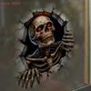 Halloween Wall Stickers 3D Effect Broken Wall Zombies Broken Wall Floor Stickers Pvc Self-adhesive Bedroom Living Room Horror