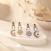 Baroque Sun Moon Asymmetrical Earrings Long Dangle Statement Jewelry Women