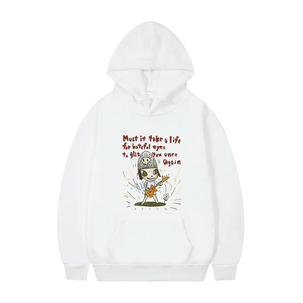 Yoshitomo Nara Must It Take A Life for Hateful Eyes To Glisten Once Again Hoodie Men Women Casual Tracksuit Hoodies