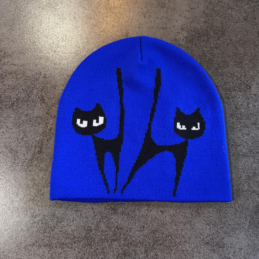 Уличная городская вязаная шапка с защитой ушей, дизайн с вышивкой лисы для повседневной носки