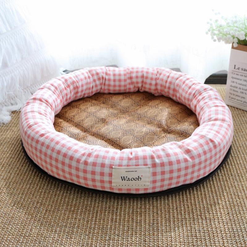 Summer Pet Nest  Cat Cooling Mat  Dog Nest Round Nest  Cooling Straw Mat  Cool Feeling Cat Cooling Mat  Cold Feeling Mat Rattan Mat