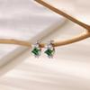 New Trendy Color Row Diamond Micro-inlaid Zircon Ear Buckle Simple and Advanced Sense Exquisite Small Commuter Earrings