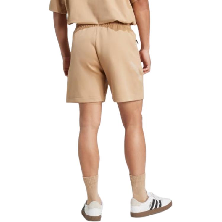 Adidas Solid Color Logo Mid Waist Casual Shorts Men Shorts Warm-Sandstone JW4744