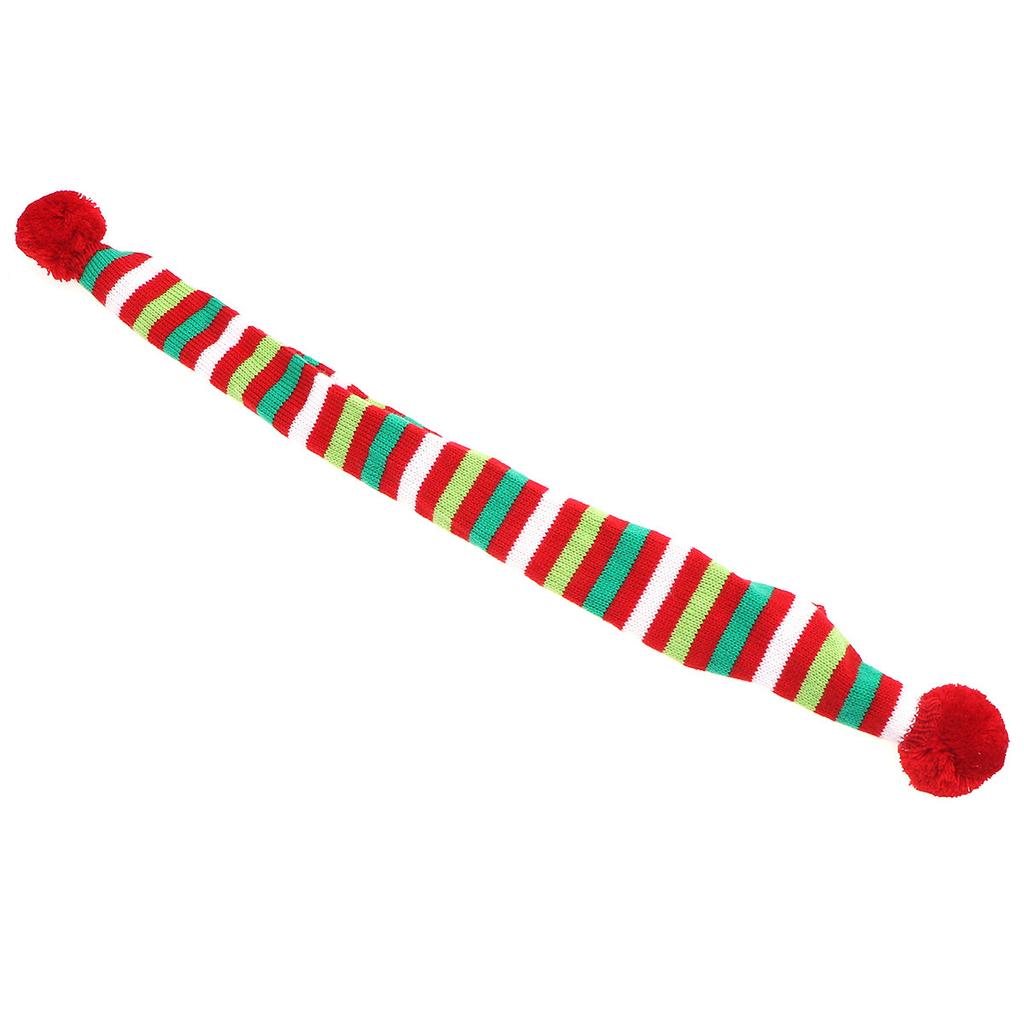 Pet Christmas Scarf Stripe Pattern Puppy Cat Scarf Easy Wear Hard to Drop for Dogs Pets Christmas Party Photo Taking