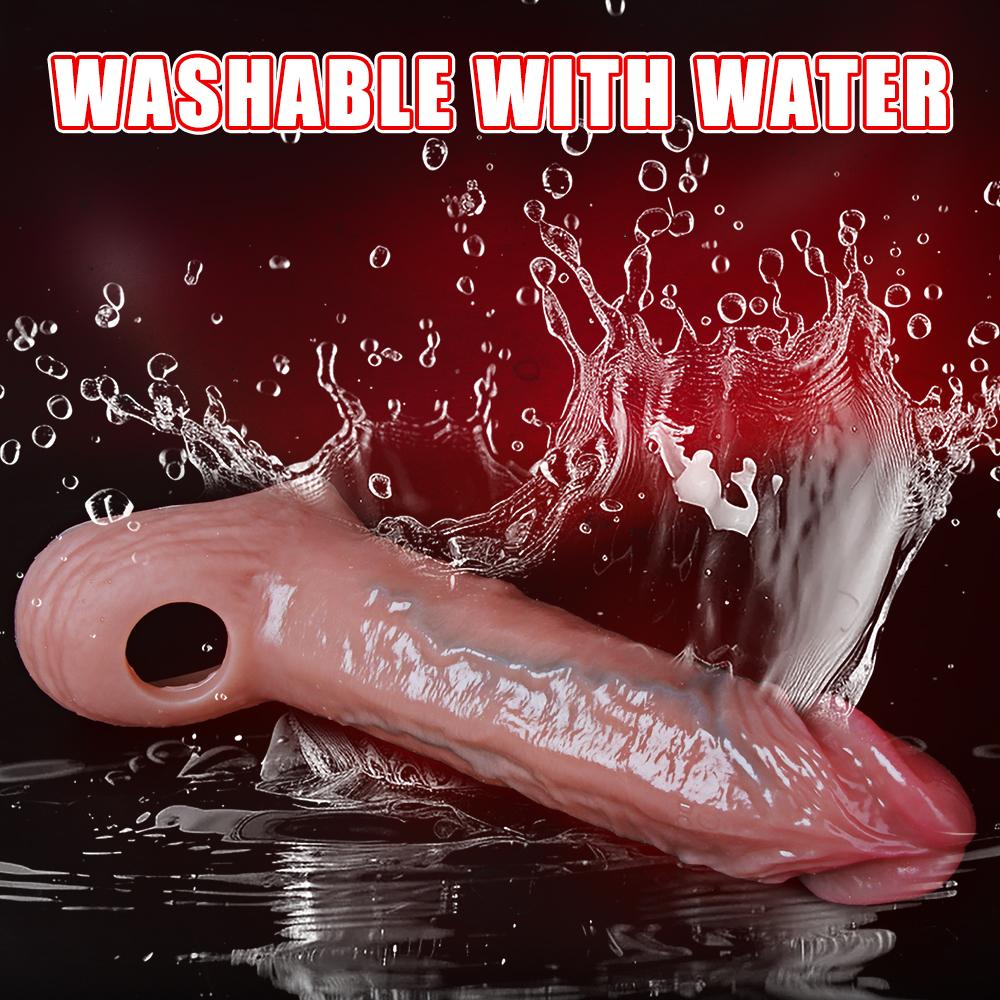 Weiche Penishülle mit echten Adern, Penisverlängerung, Silikonkondome, Verzögerung der Ejakulation, Sexspielzeug für Männer, Vergrößerung, längere Penishülle