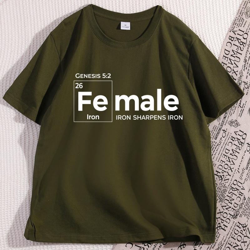 Female The Original Iron Man Printed T Shirt Cotton Short Sleeve Feminist Woman Up Tshirt Loose Round Neck Short Sleeve Tops