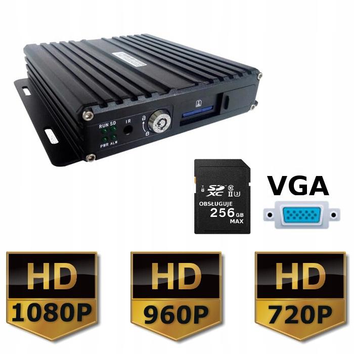 Rejestrator Mobilny Dvr Ahd 1080P 4-Pin Vga Sd