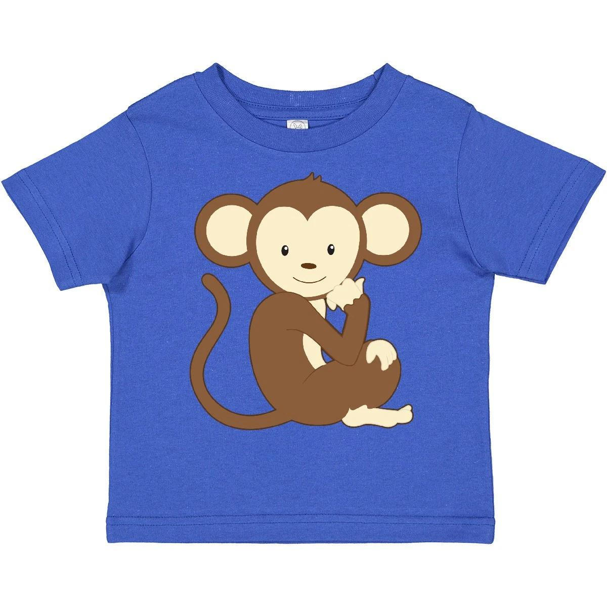 Inktastic Monkey Thinking Toddler kids boys T-Shirt Thinker Cute Animal Zoo Child Kid 130