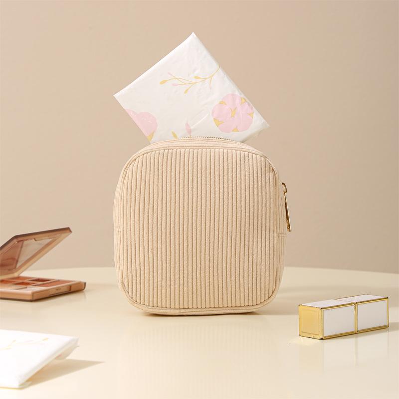 Thickened Corduroy Menstrual Storage Bag for Pads & Cups
