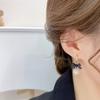 New Fashion Jewelry 14K Real Gold Plating Zircon Ball Pendant Black Ribbon Bow Knot Earrings Elegant Women's Prom Party Earrings