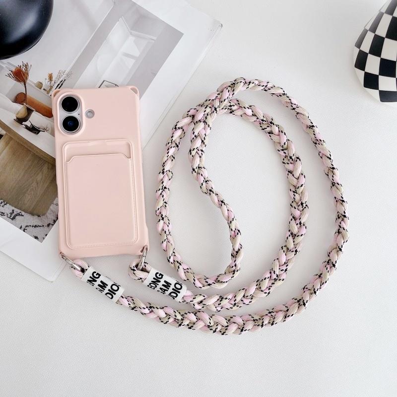 Lanyard Case For iPhone 17 16E 16 Pro Max 11 12 13 14 Pro 15 Plus X Max Shockproof Card Slot Holder Crossbody Strap Cover